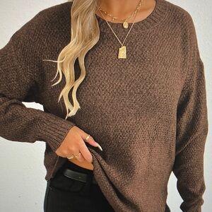 Cozy Brown Knit Sweater
